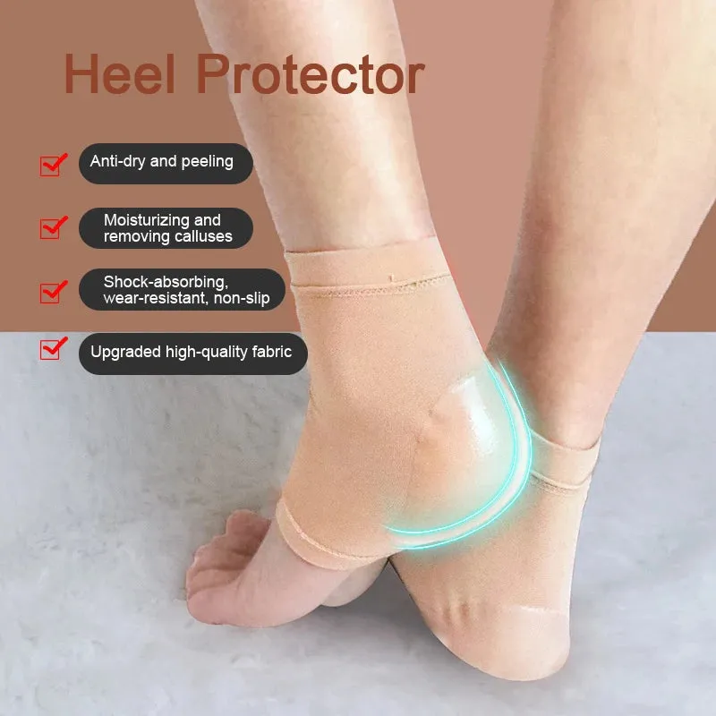 1 Pairs Moisturizing Silicone Gel Heel Socks for Dry Hard Cracked Skin