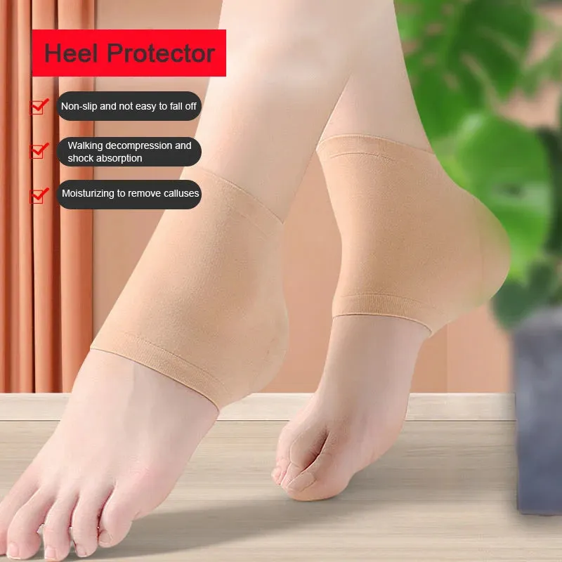 1 Pairs Moisturizing Silicone Gel Heel Socks for Dry Hard Cracked Skin