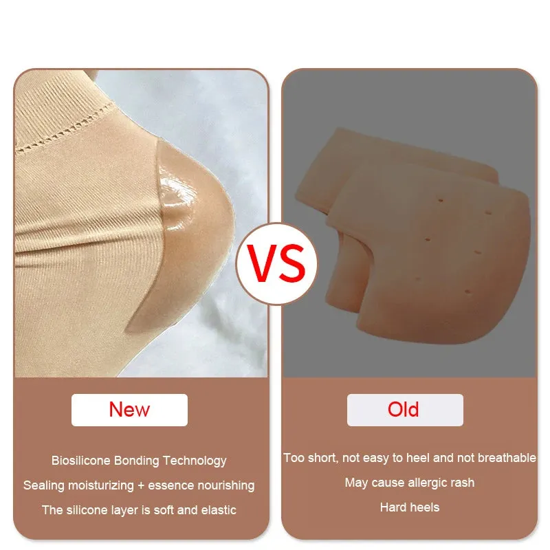 1 Pairs Moisturizing Silicone Gel Heel Socks for Dry Hard Cracked Skin