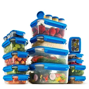 40-Piece Airtight Food Storage Containers Set With Lids - BPA Free Durable Plastic Food Containers Set - 100% Leak Proof Guaranteed - Freezer, Microwave & Dishwasher Safe - Leftover, Meal Prep Etc.