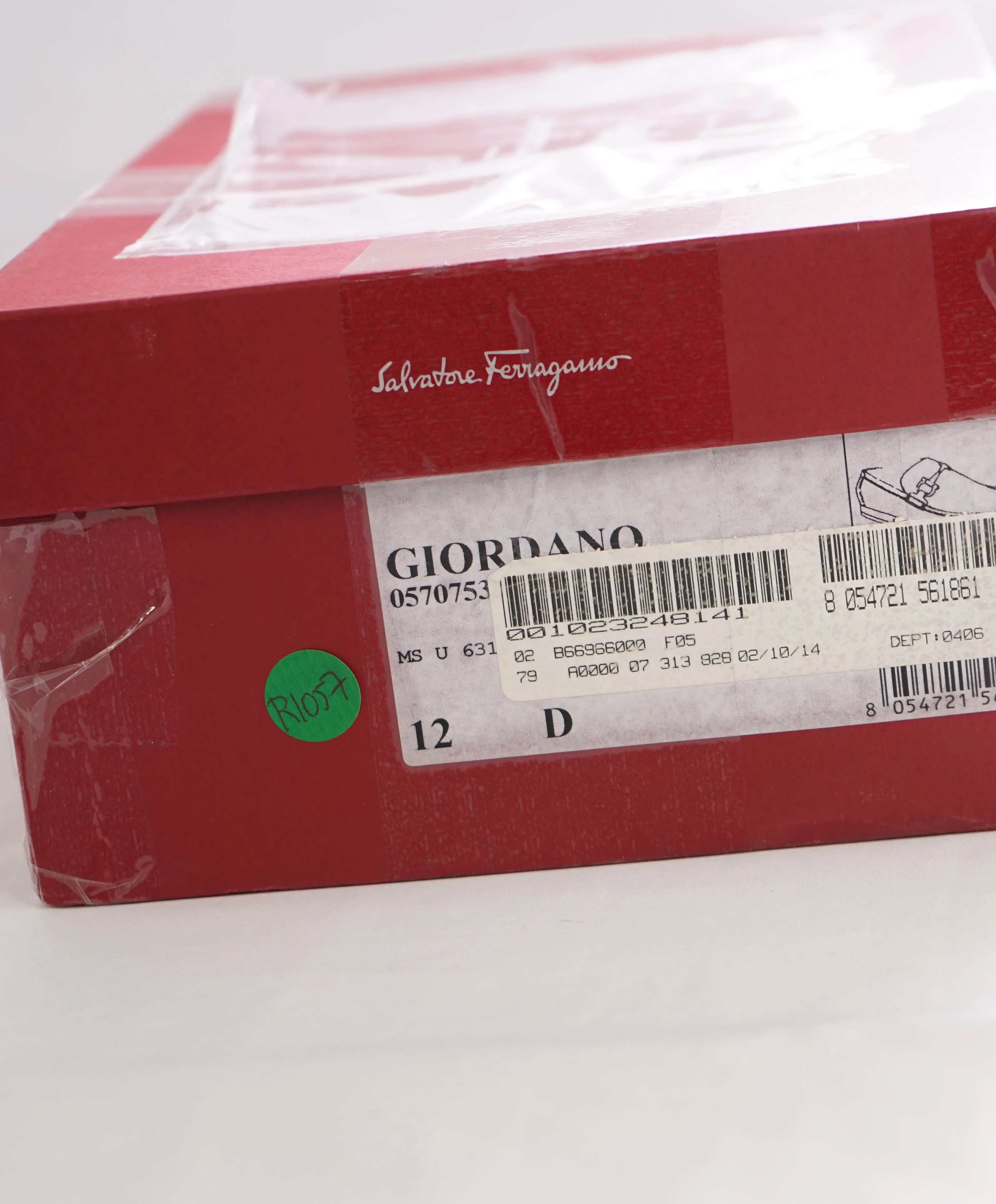 $700 SALVATORE FERRAGAMO - "GIORDANO" Green Leather Loafer- 12D