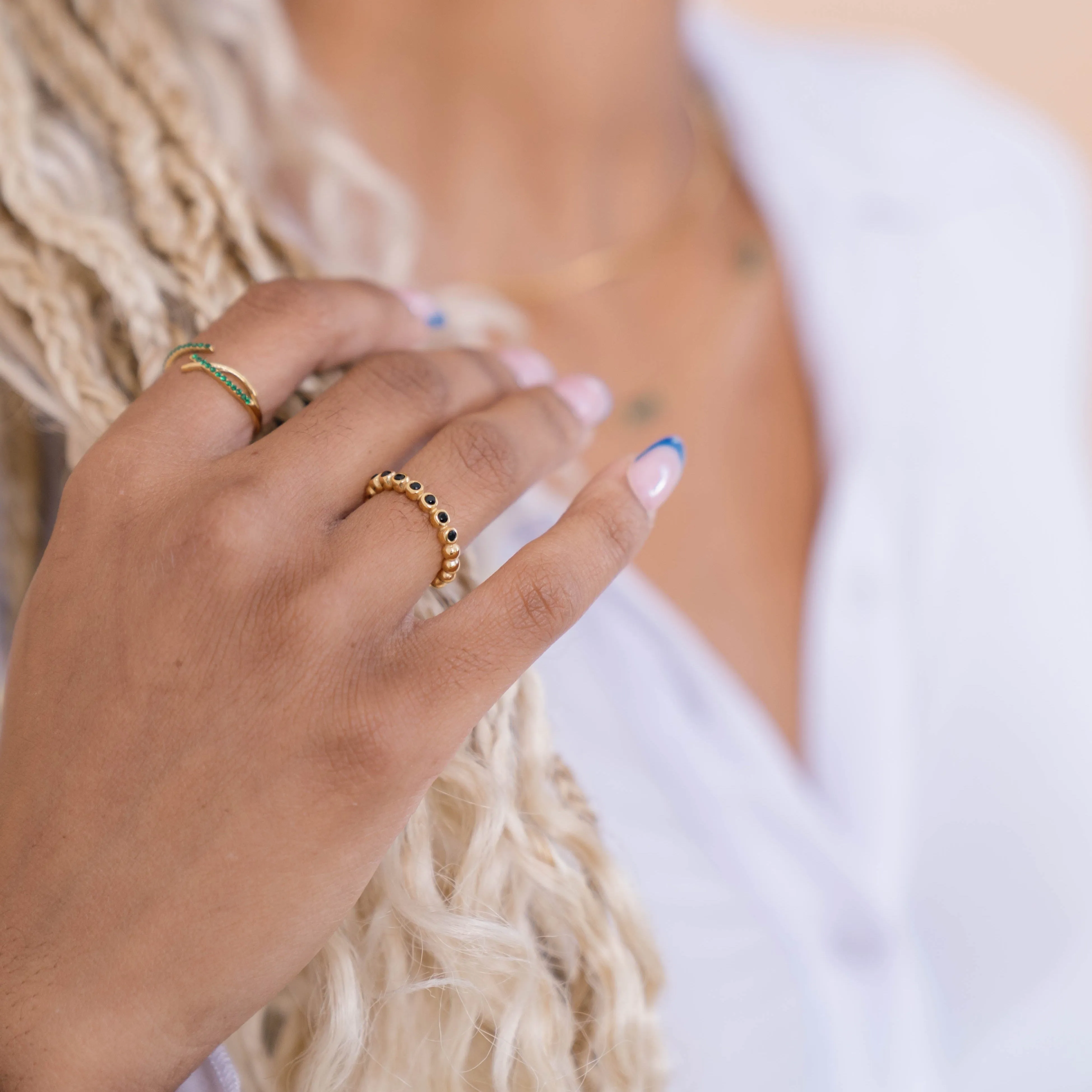 Accent Green Stone Ring