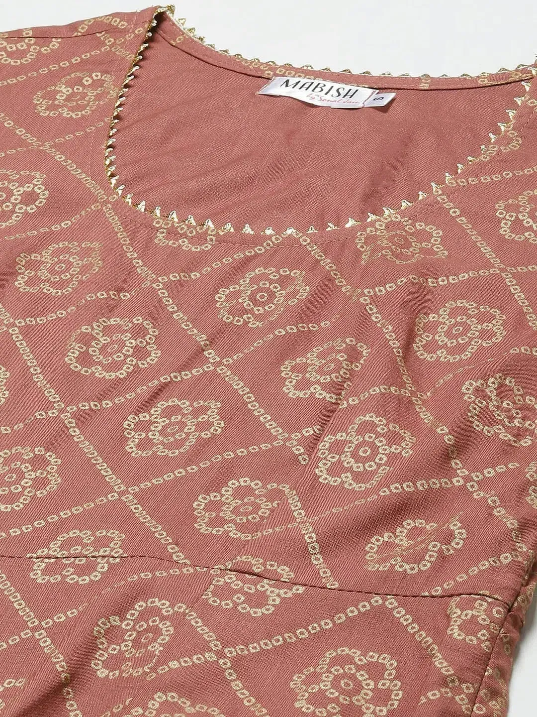 Bell Sleeve Long dress with front drape in Rose color