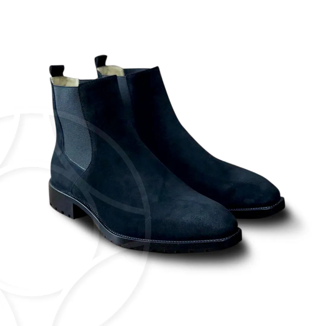 BENJAMIN Premium Suede Chelsea Boots Crafted in Hand Patina Leather
