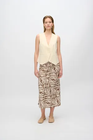 Beryls linen blend midi skirt 4263 - Sandstorm