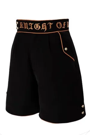 Black Embroidery Ouji Fashion Vintage Elegant Lolita Shorts