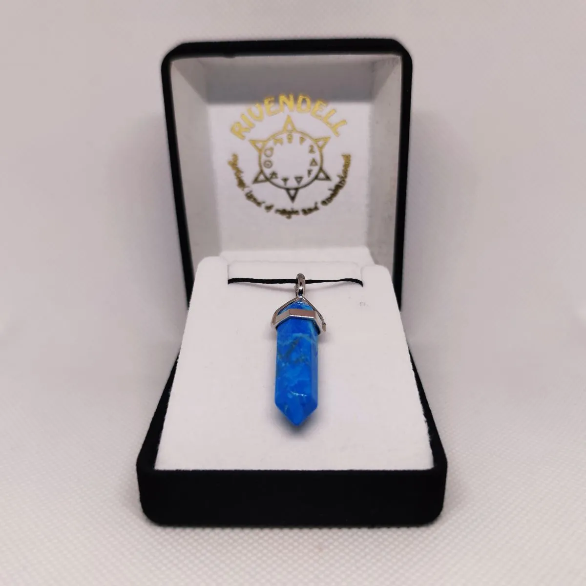 Blue Howlite Crystal Point Pendant