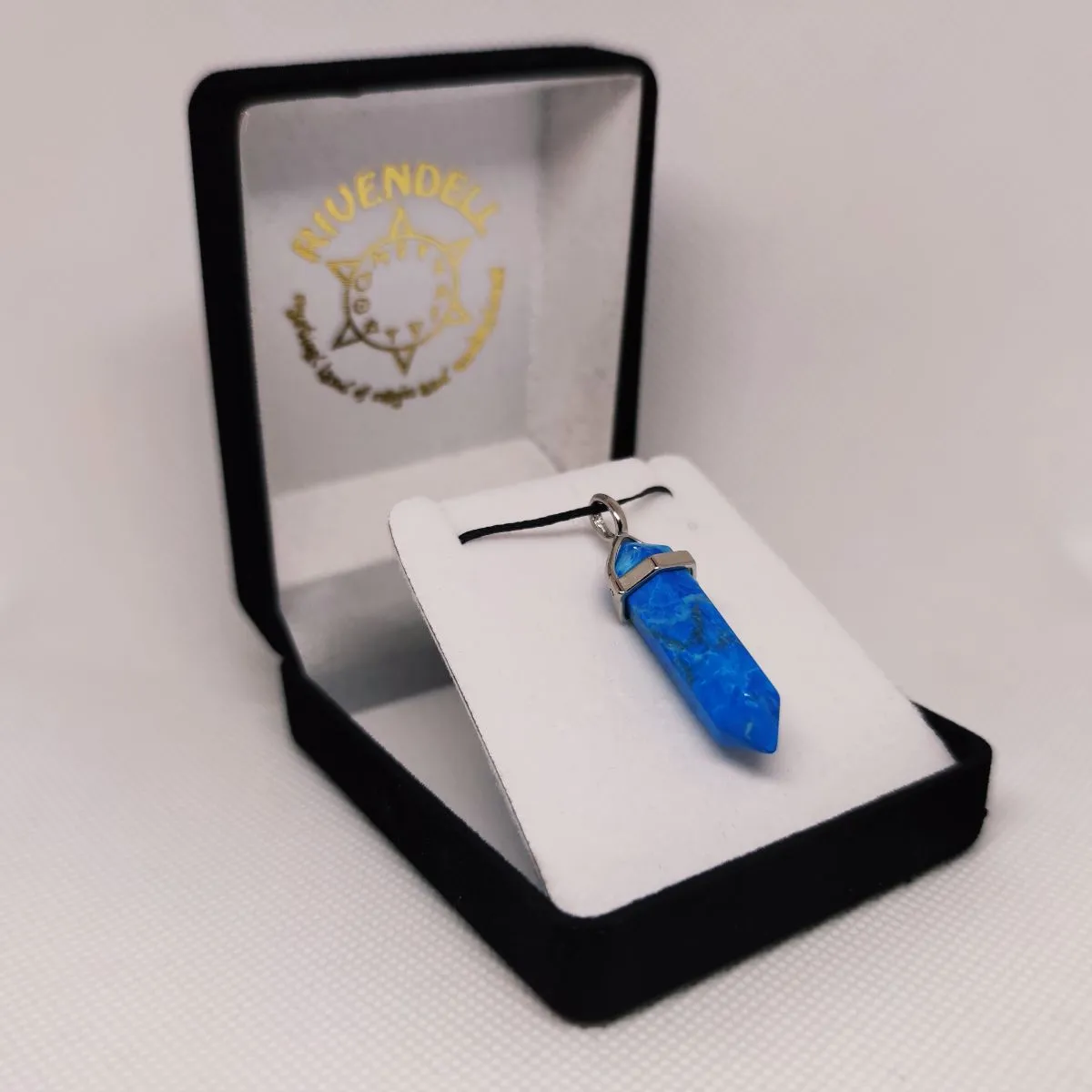 Blue Howlite Crystal Point Pendant