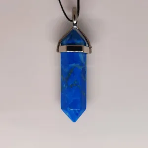 Blue Howlite Crystal Point Pendant