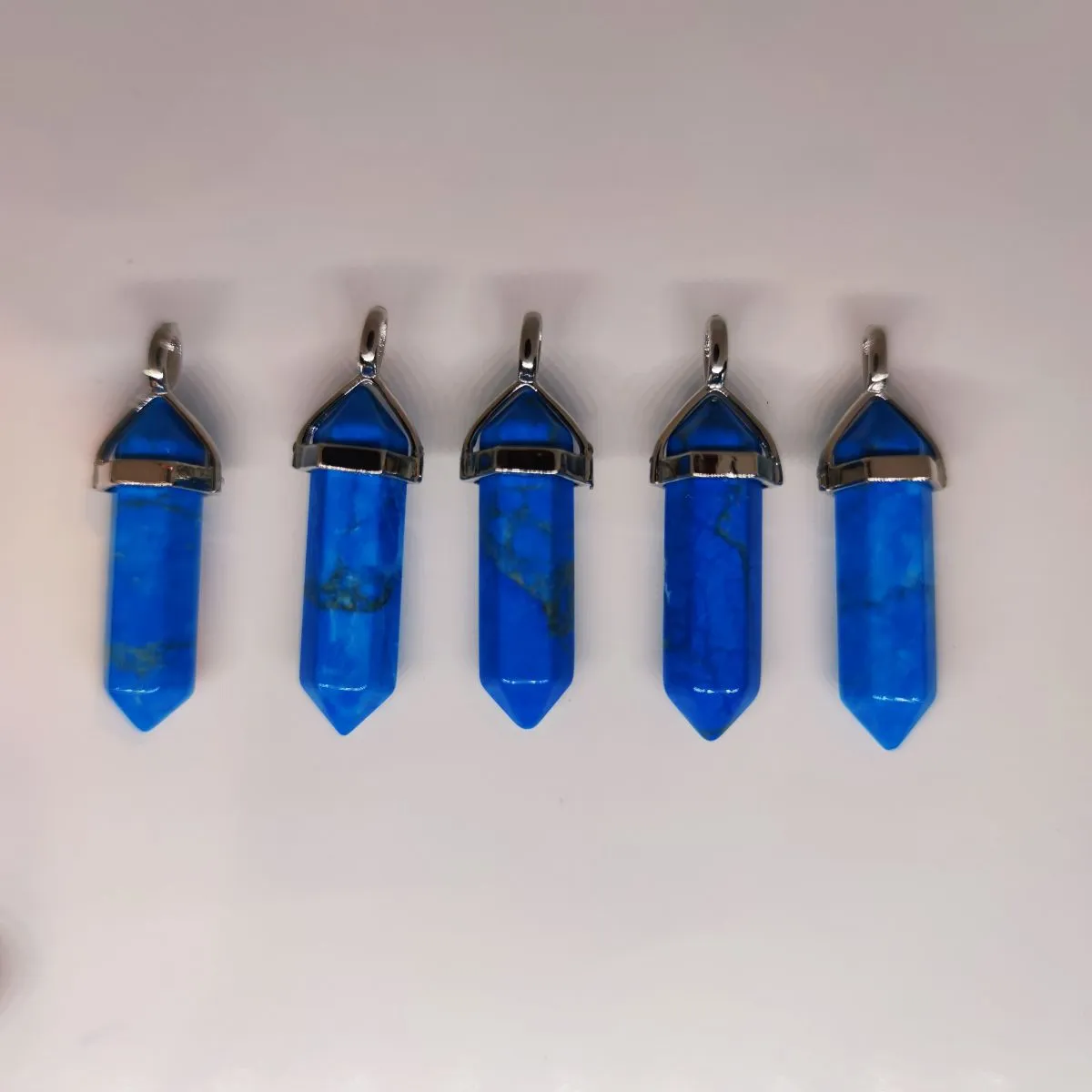 Blue Howlite Crystal Point Pendant
