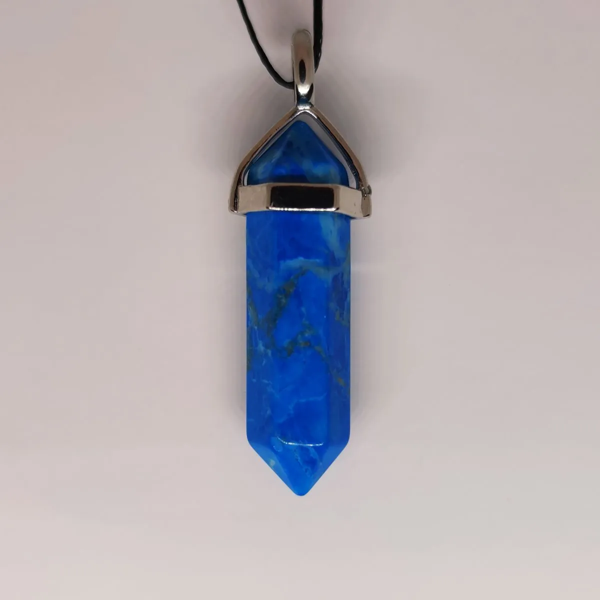 Blue Howlite Crystal Point Pendant