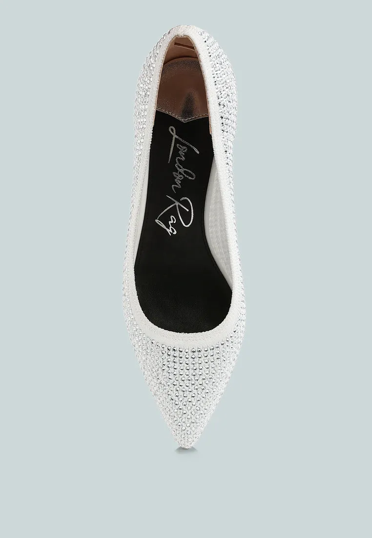 Breathable Flyknit Rhinestone Pumps By RAG