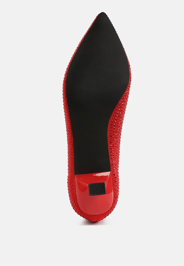 Breathable Flyknit Rhinestone Pumps By RAG
