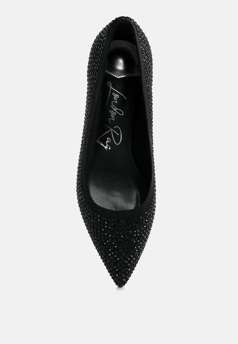 Breathable Flyknit Rhinestone Pumps By RAG