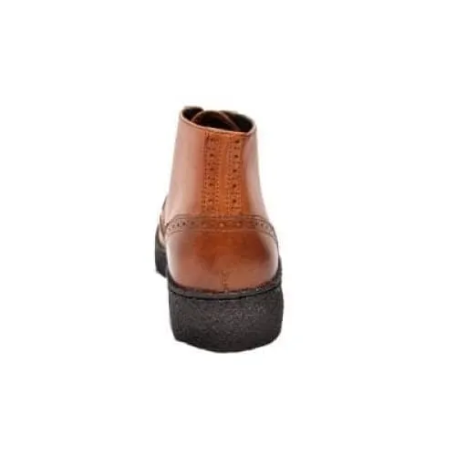 British Walkers Playboy Wingtips Limited Edition Men's Cognac Leather High Top Boots Ankle Boots