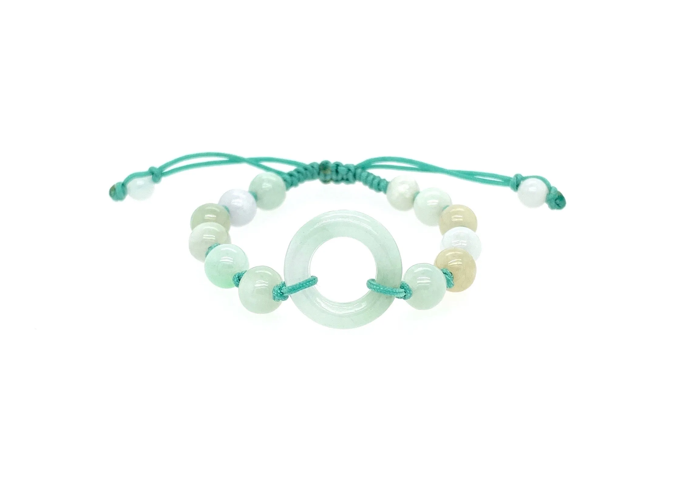Burmese Jadeite 'Harbingers of Peace' Children's Silk Bracelet