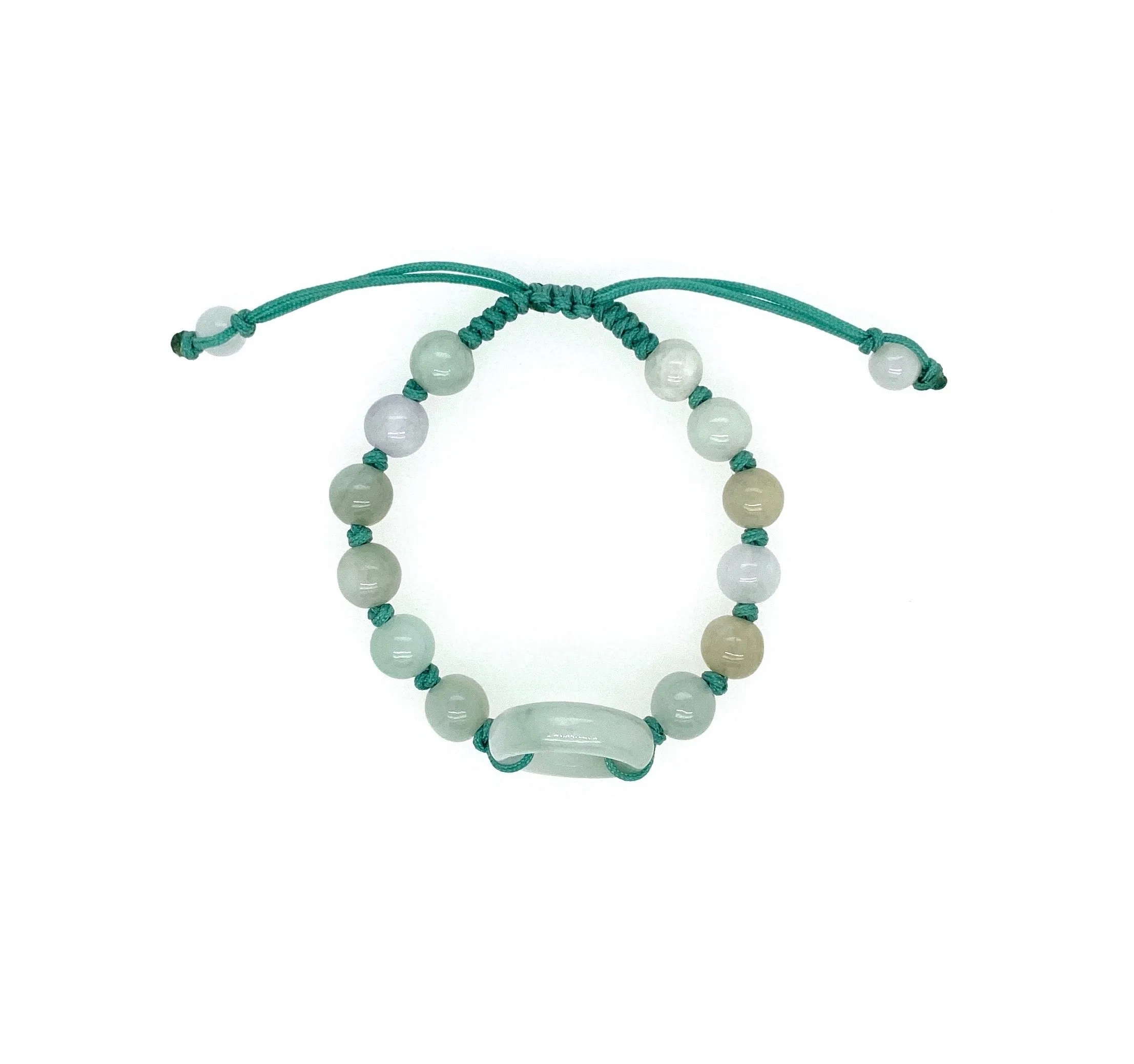 Burmese Jadeite 'Harbingers of Peace' Children's Silk Bracelet