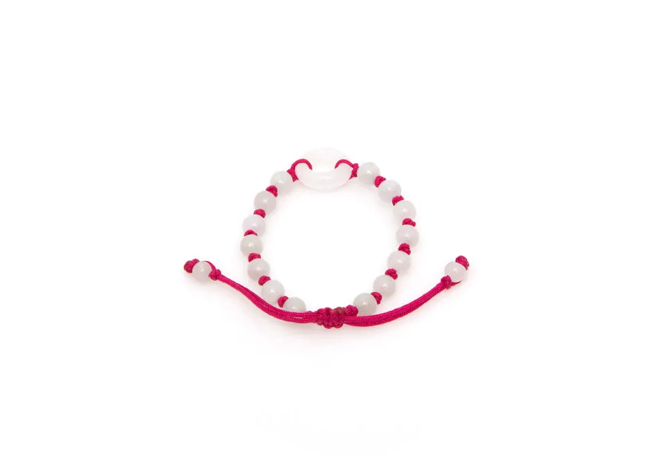 Burmese Jadeite 'Harbingers of Peace' Children's Silk Bracelet