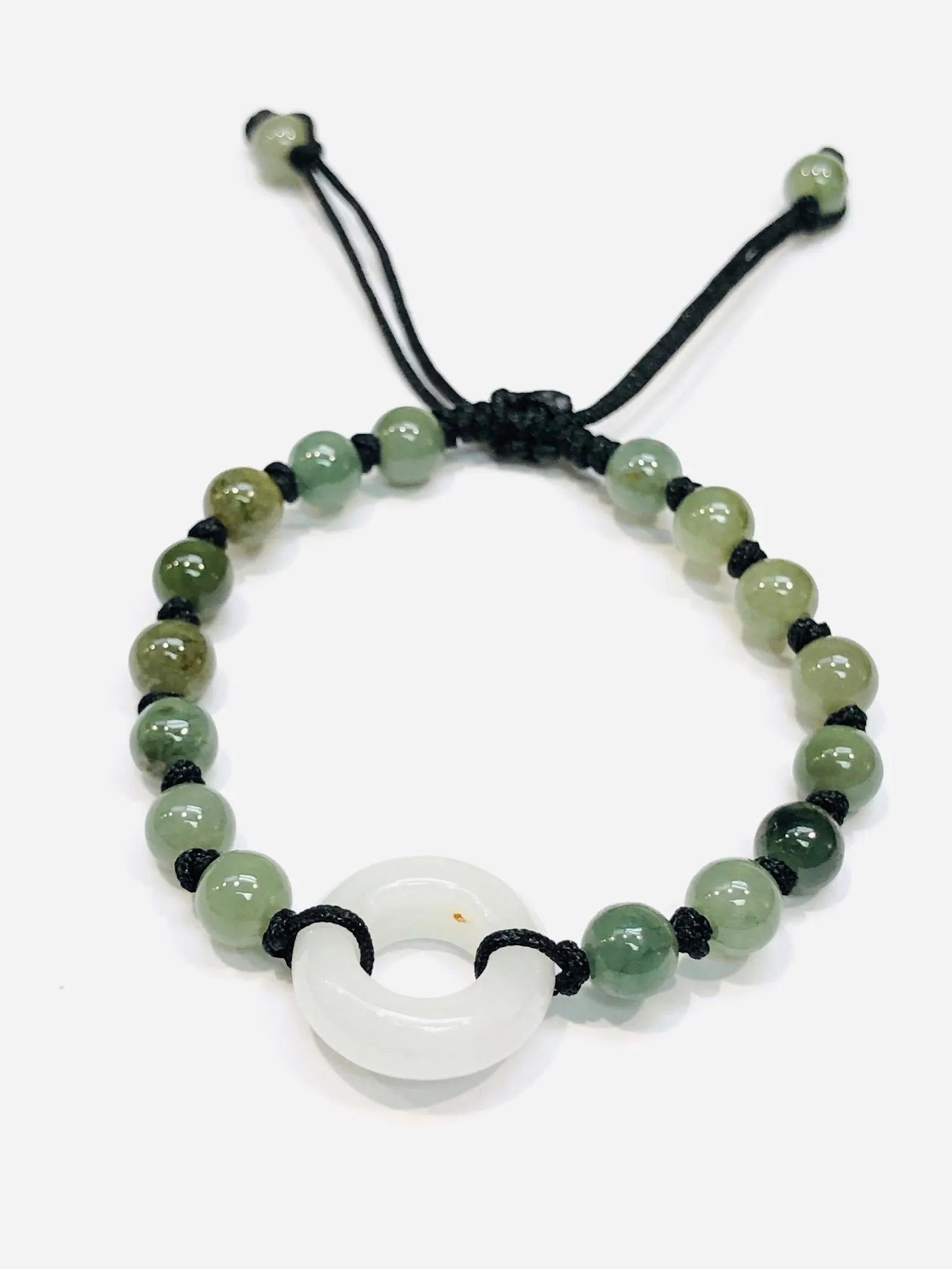 Burmese Jadeite 'Harbingers of Peace' Children's Silk Bracelet