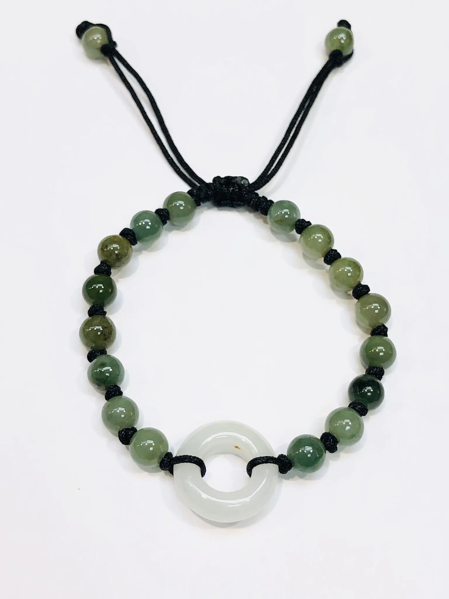 Burmese Jadeite 'Harbingers of Peace' Children's Silk Bracelet