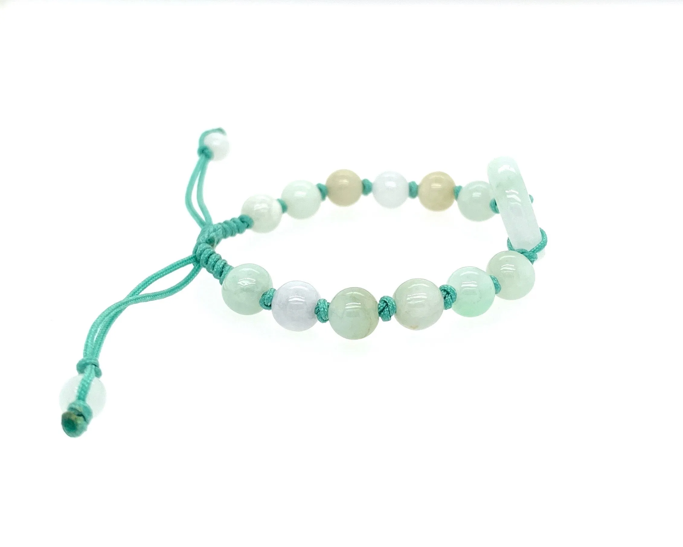 Burmese Jadeite 'Harbingers of Peace' Children's Silk Bracelet