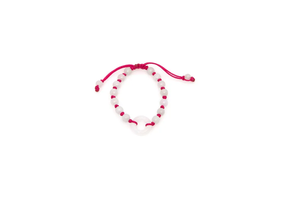 Burmese Jadeite 'Harbingers of Peace' Children's Silk Bracelet