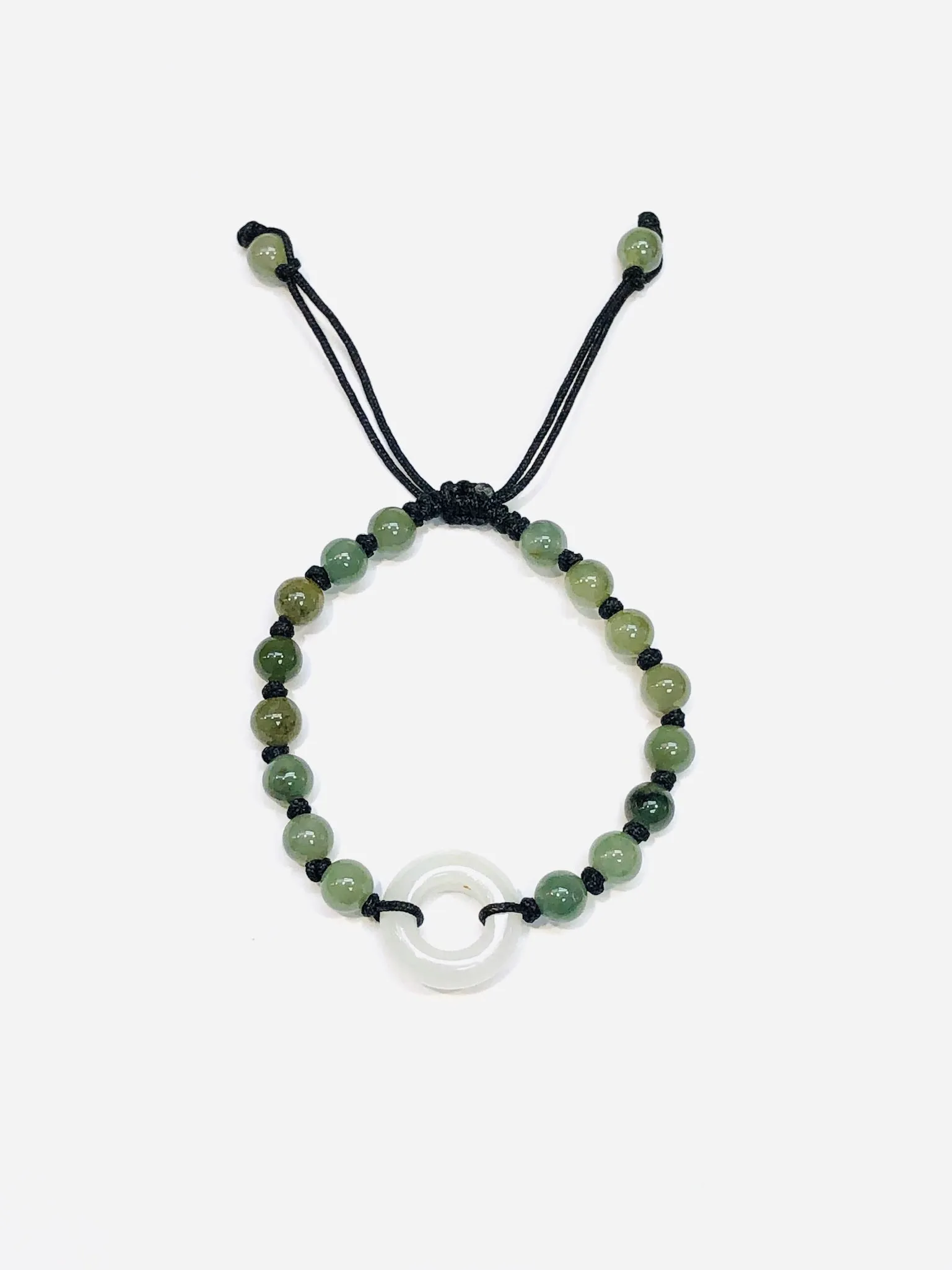 Burmese Jadeite 'Harbingers of Peace' Children's Silk Bracelet