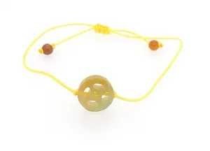 Burmese Jadeite "Good Fortune" Adjustable Silk Bracelet or Anklet