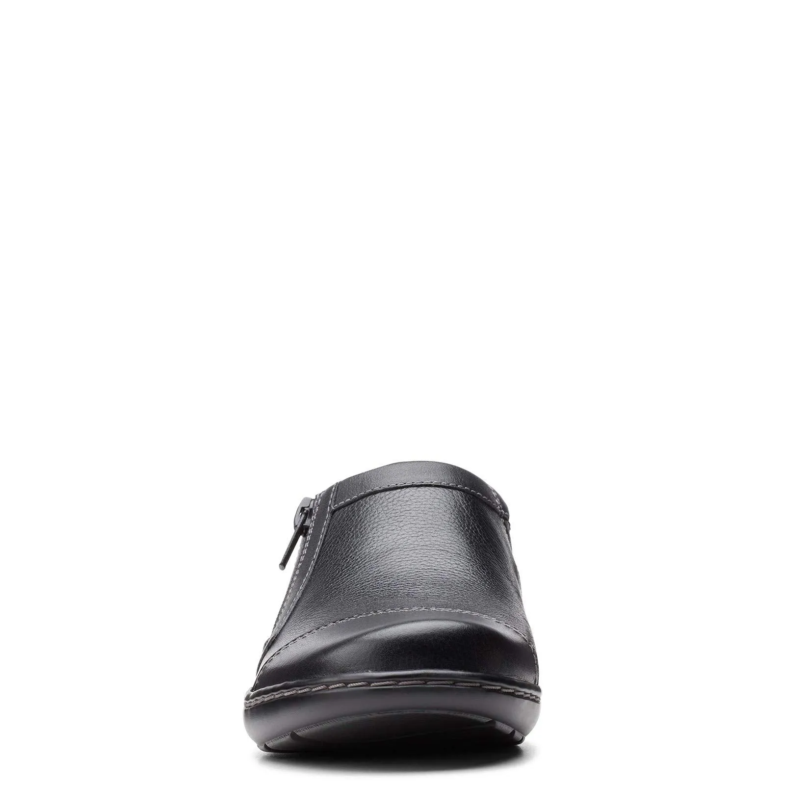 Clarks womens Cora Giny Loafer Flat, Black Tumbled/Smooth Leather, 7.5 US