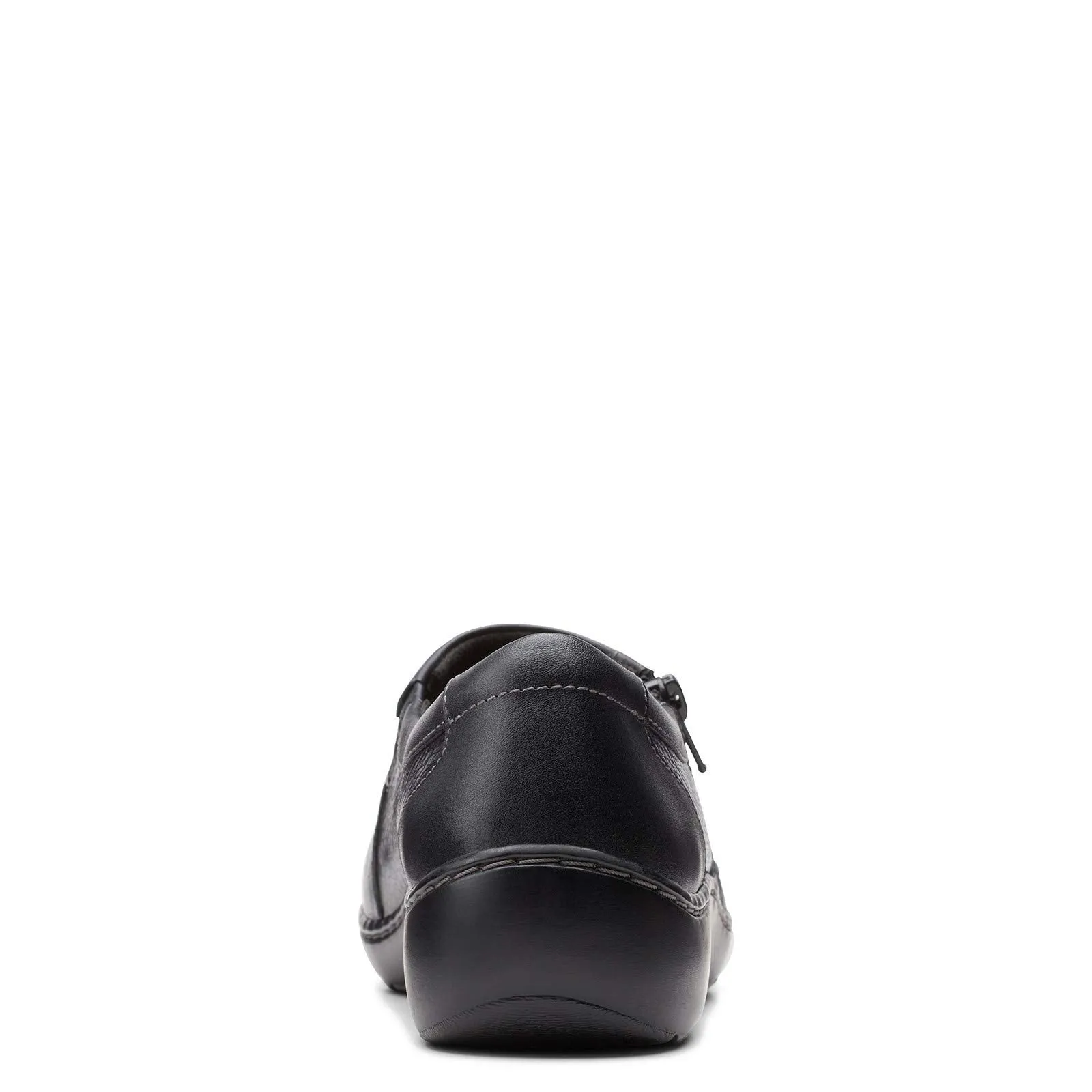 Clarks womens Cora Giny Loafer Flat, Black Tumbled/Smooth Leather, 7.5 US