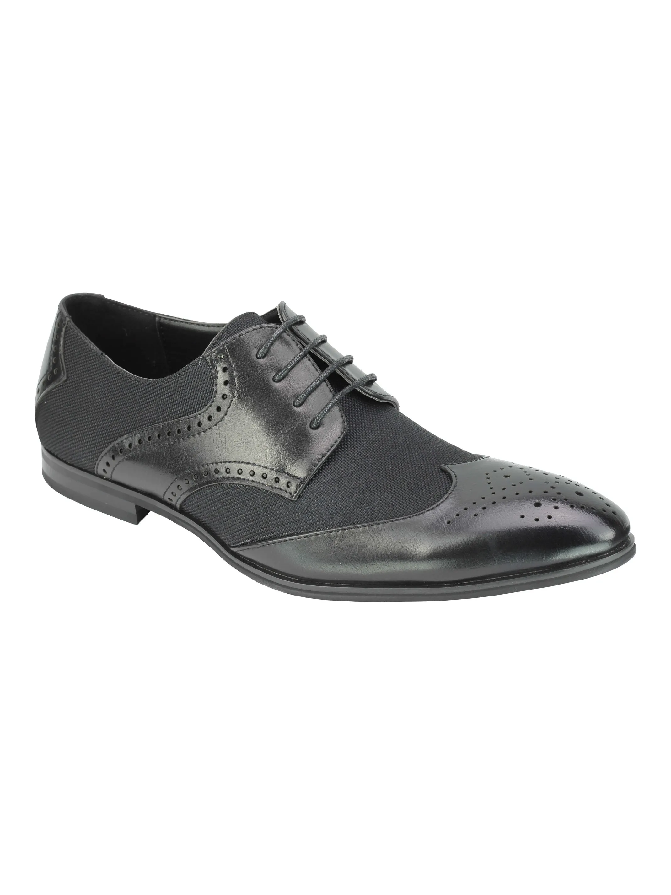 CLASSIC FAUX LEATHER AND TWEED BROGUE