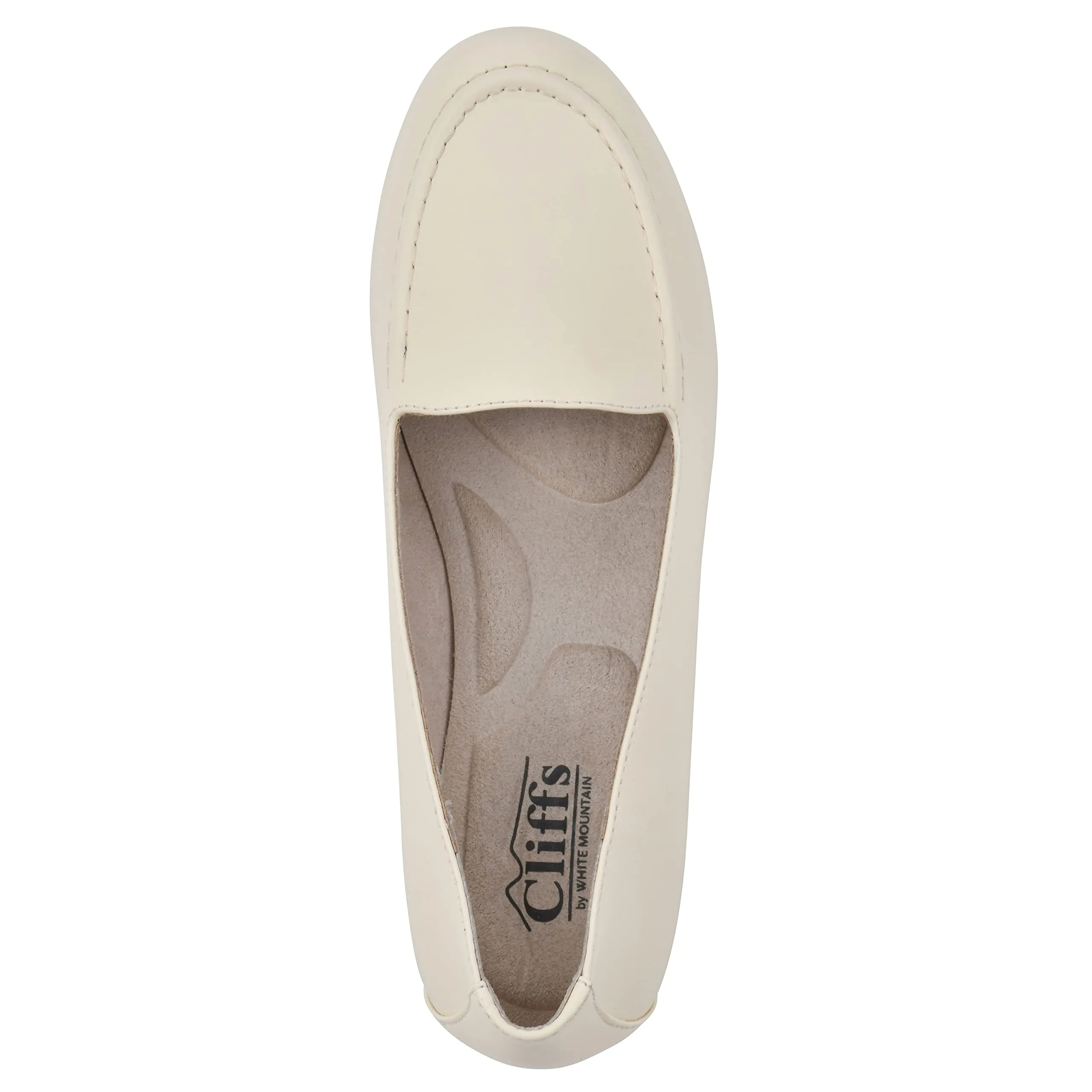 CLIFFS BY WHITE MOUNTAIN Women's Gracefully Tailored Loafer Flat, Buttercream/Smooth, 9.5 W
