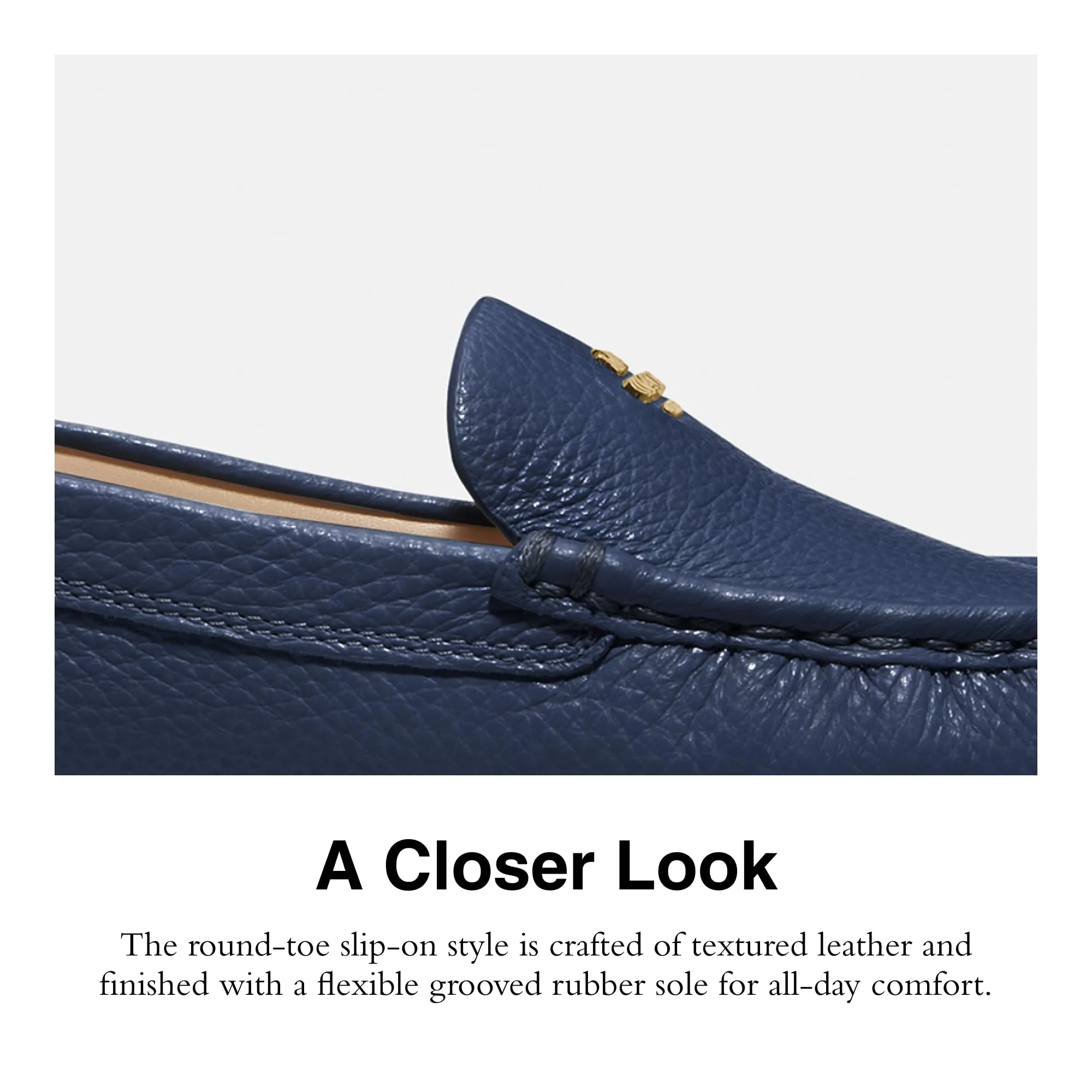 COACH Women's Flats Marley Driver, Color True Navy, Size 7.5