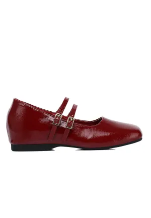 Eleanor Mary Jane Wedges (Dark Red)