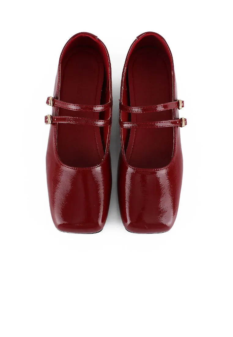 Eleanor Mary Jane Wedges (Dark Red)