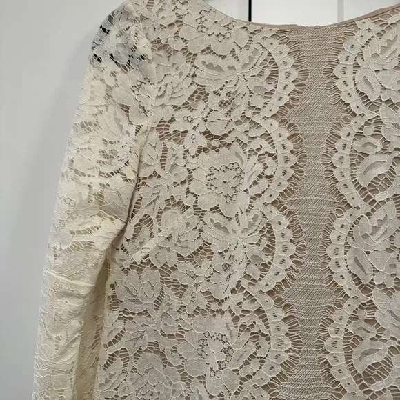Elegant CB Cream lined Lace Dress
