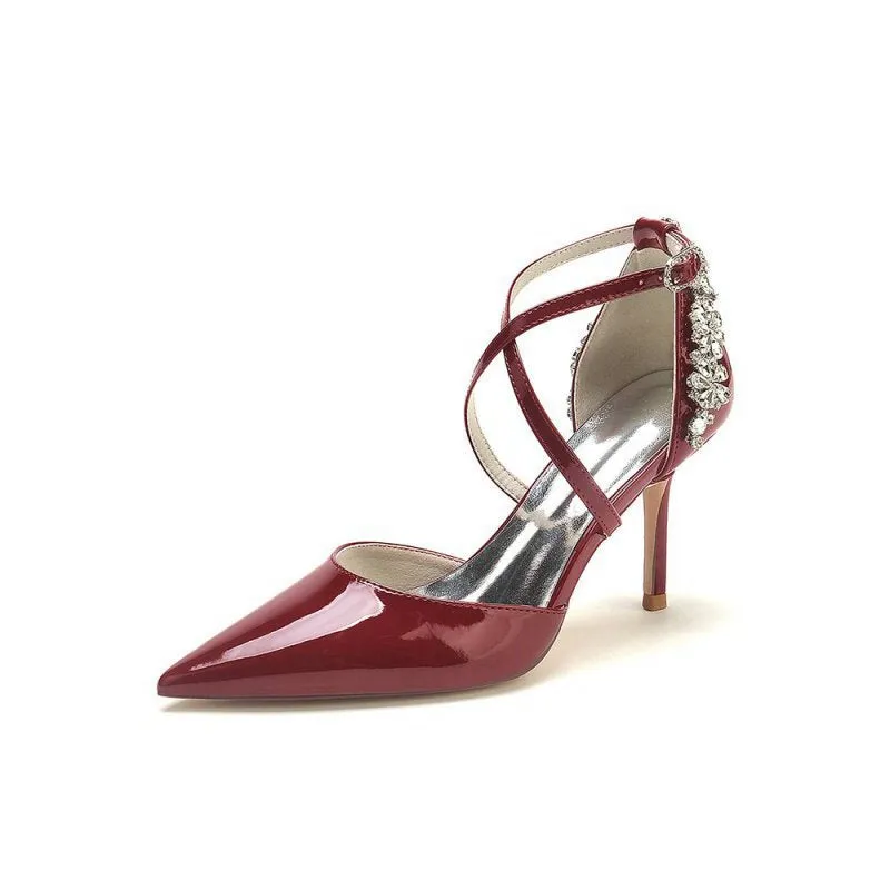 Elegant High Heels with Crossover Straps and Transparent Heel