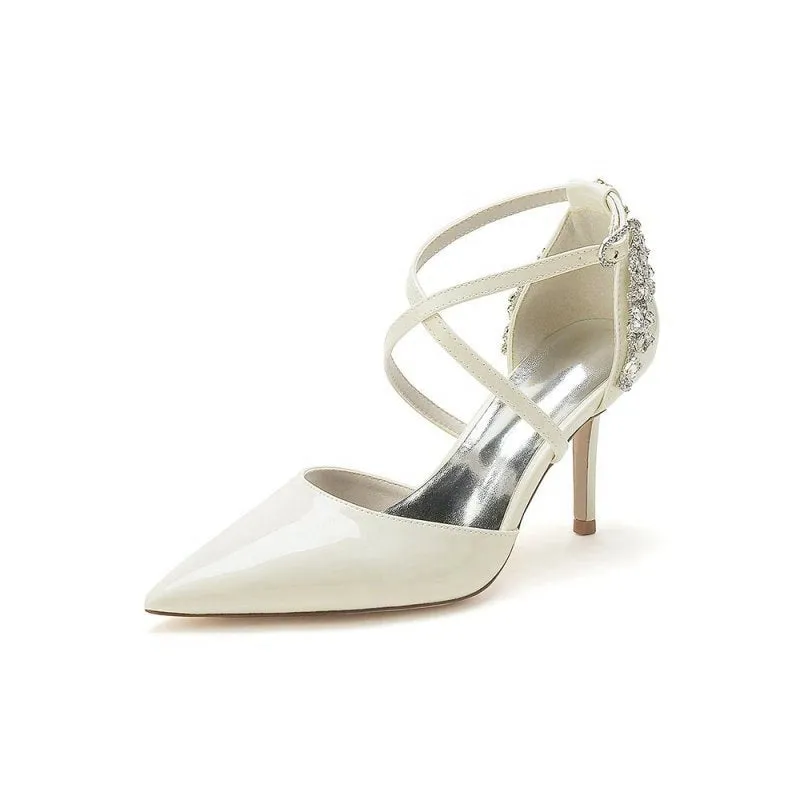 Elegant High Heels with Crossover Straps and Transparent Heel