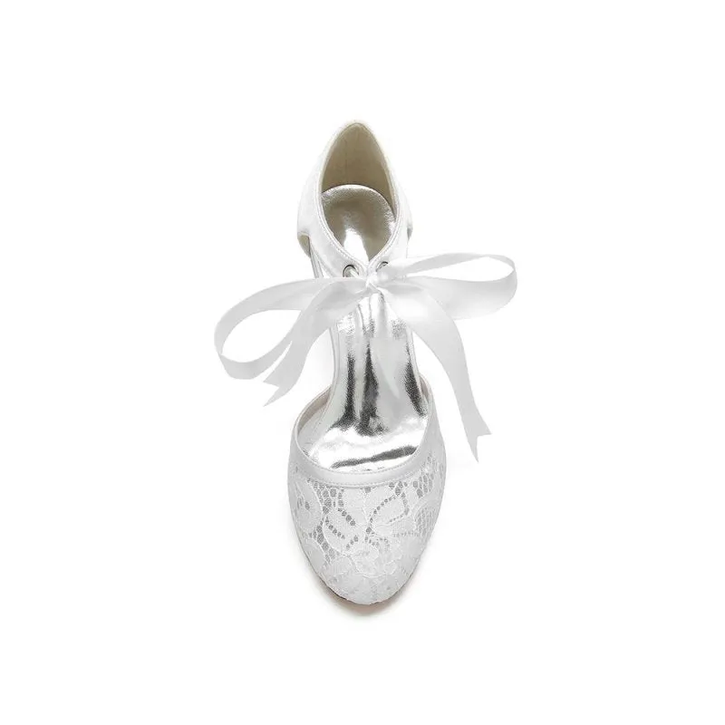 Elegant Lace High Heels with Bow Accent