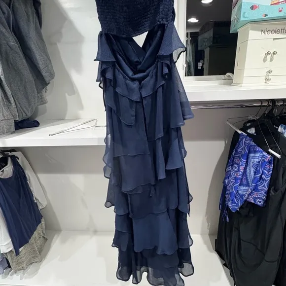 Elegant Navy Tiered Dress