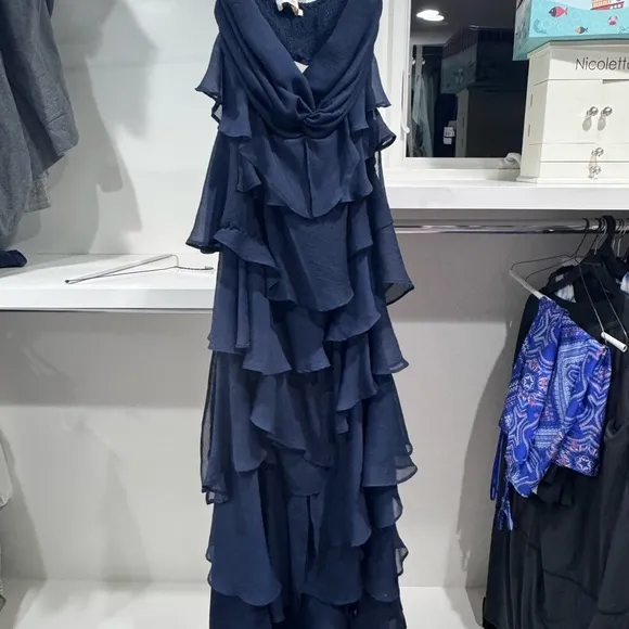 Elegant Navy Tiered Dress