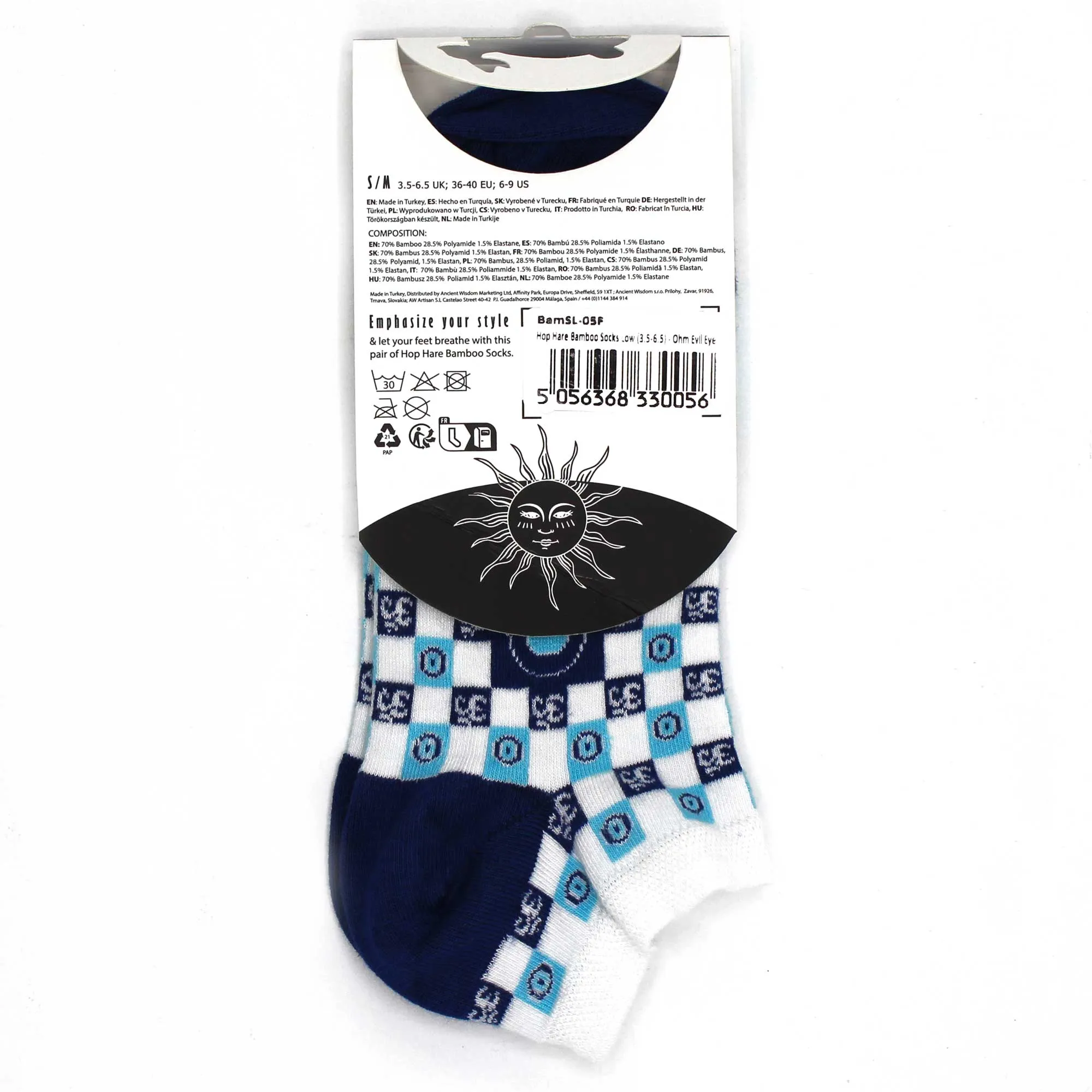 Evil Eye Socks Low S/M 3.5-6.5 - Om Evil Eye