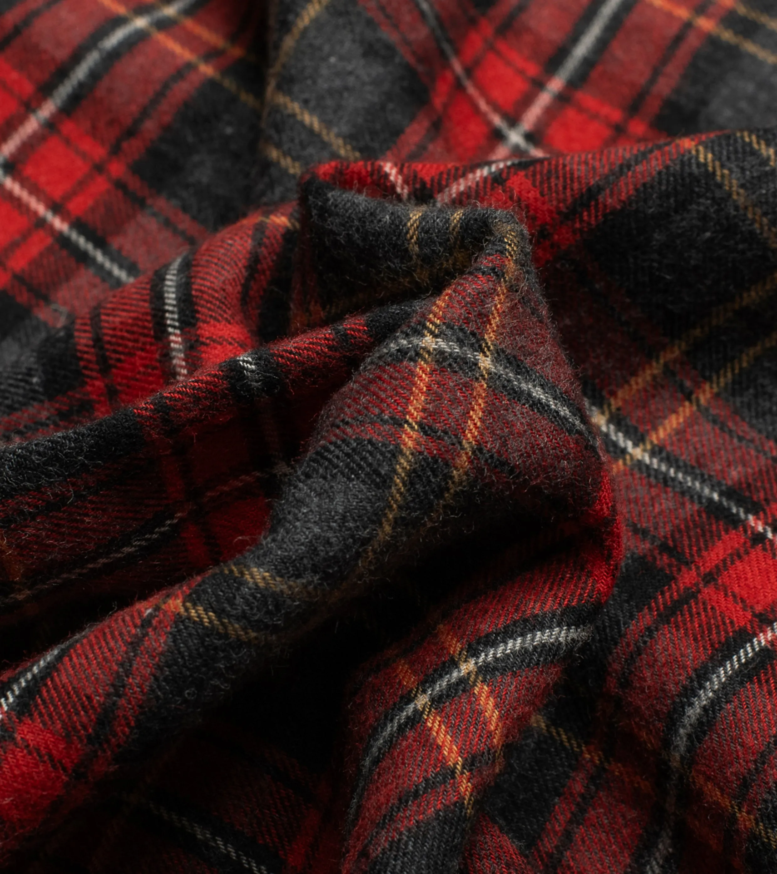Frogged Button Shirt Plaid Red/Grey