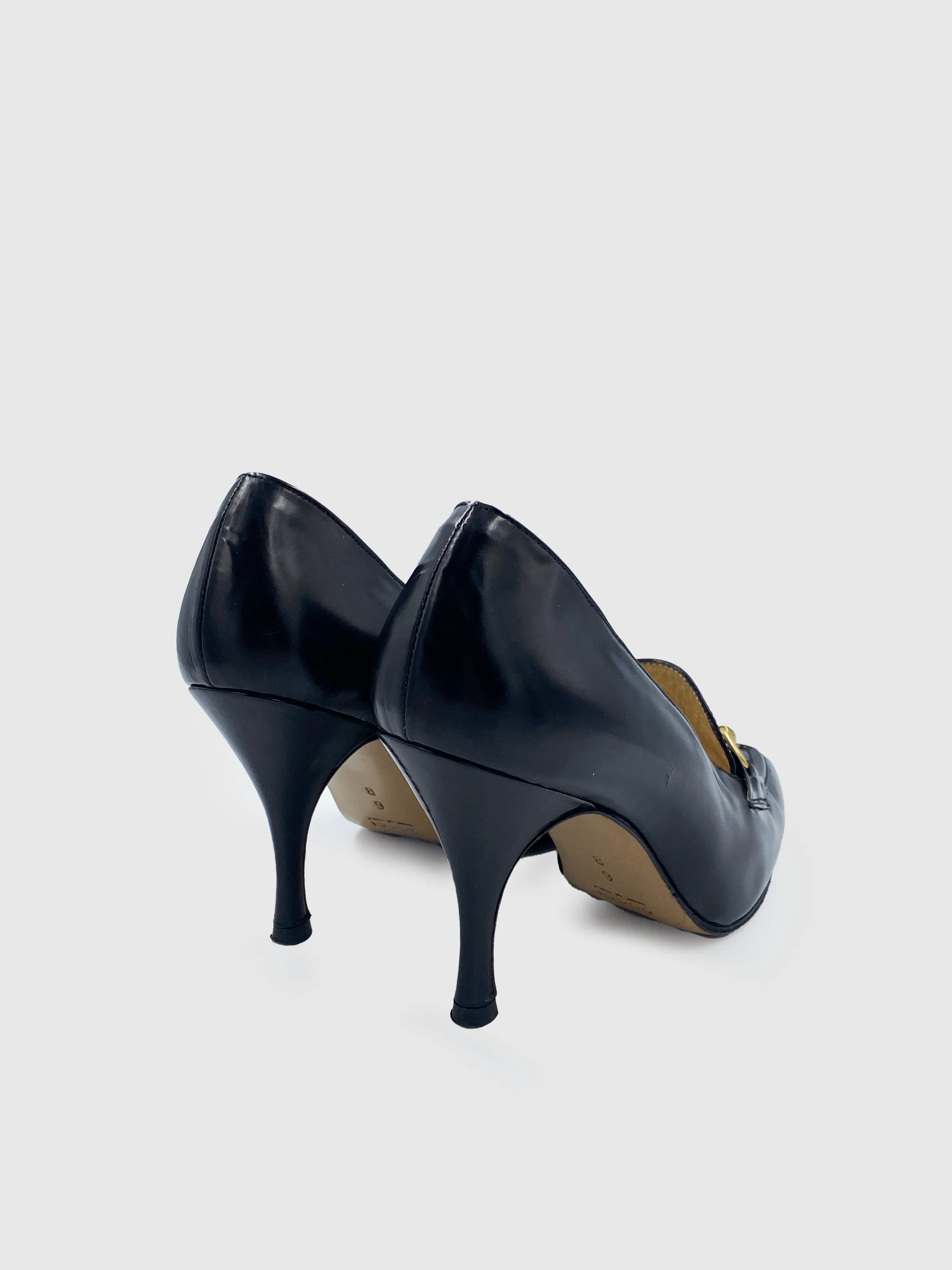 Gucci Black Heeled Loafer - Size 35