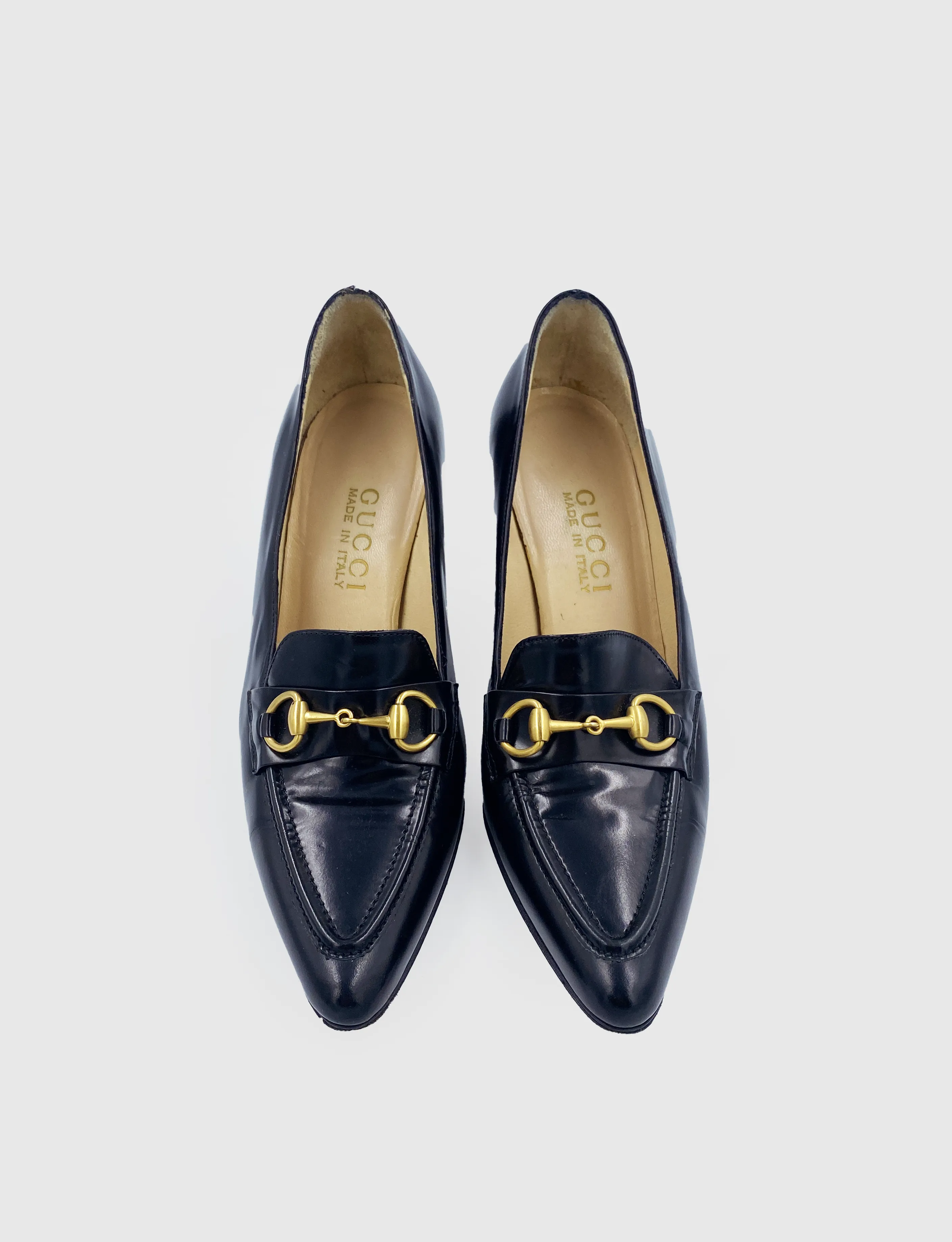 Gucci Black Heeled Loafer - Size 35