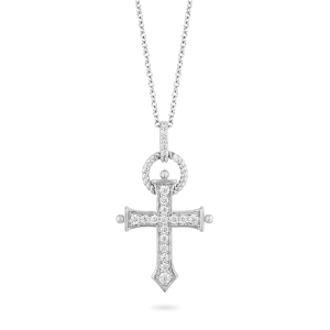 Hallmark Fine Jewelry Large Love & Light Cross Pendant in Sterling Silver with Diamonds