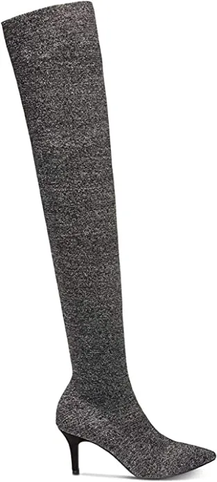 INC Briella Over-The-Knee Boots Black Knit