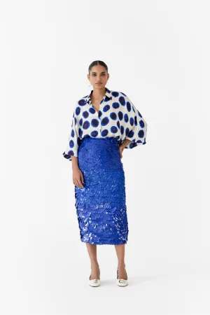 INDIGO SEQUIN SKIRT