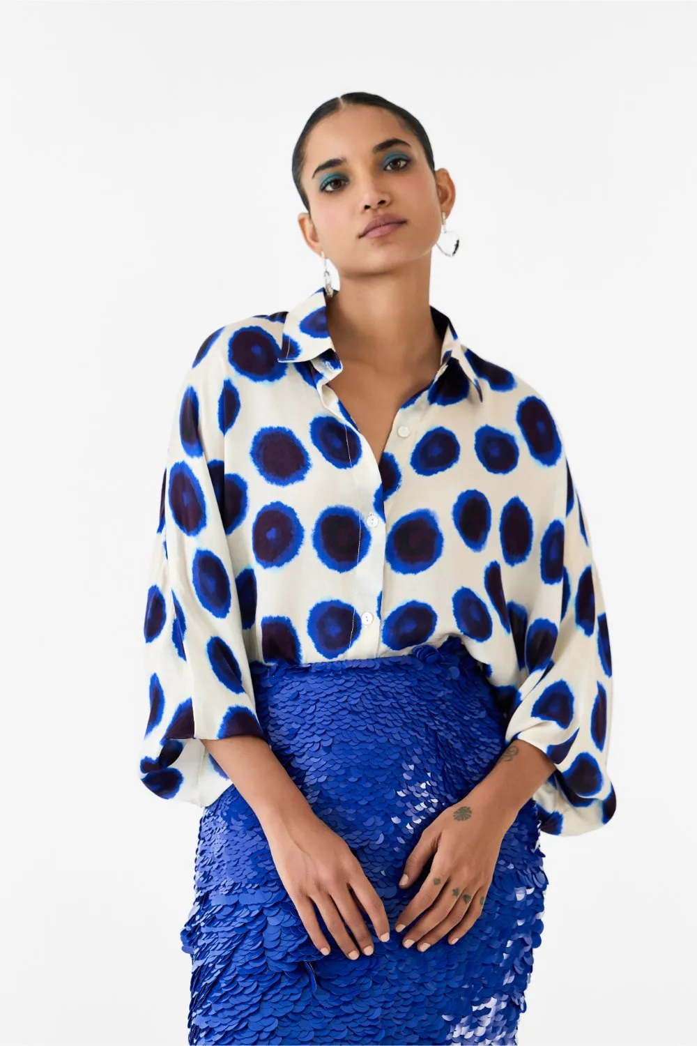 INDIGO SEQUIN SKIRT