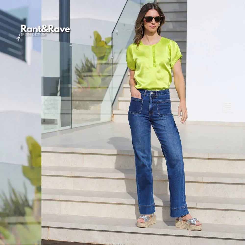 Larissa Wide Leg Jean | Mid Blue